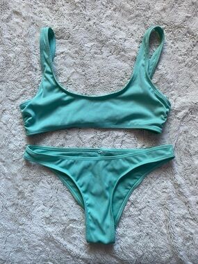 & Other Stories Turquoise Scoop Bikini Set